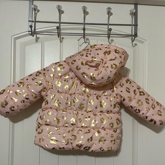 Carter’s Pink Leopard Puffer Jacket with hoodie girls sz 12m. - Picture 5 of 5